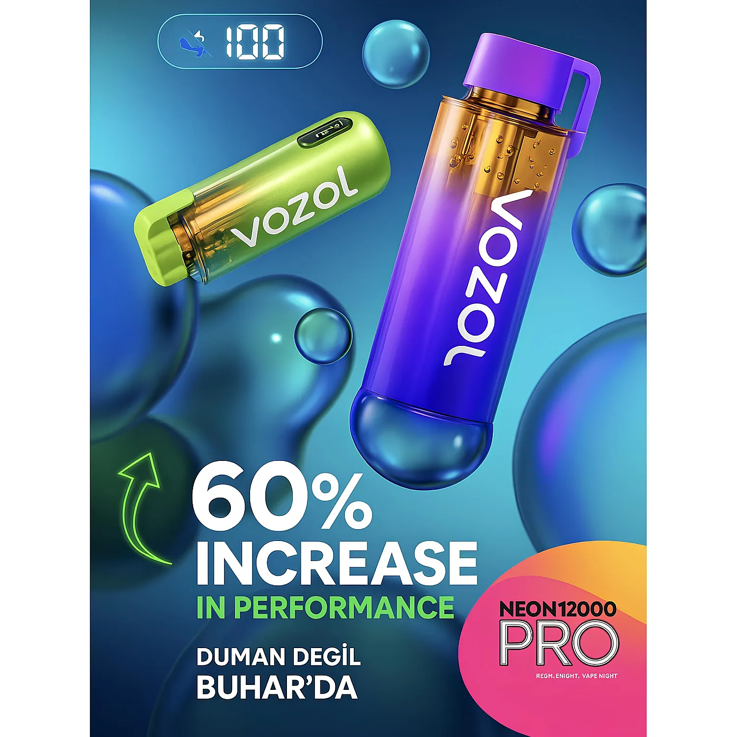 Vozol - Neon Pro 12000 Puff Tek Kullanımlık Elektronik Sigara - En Uygun Fiyatlı Orijinal Ürün