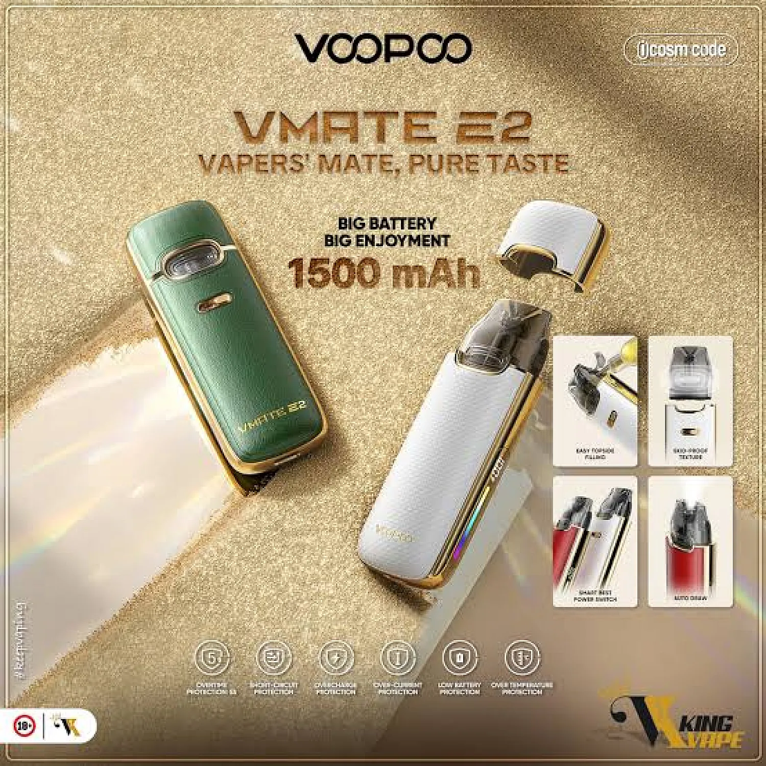Voopoo - Vmate E2 1500 Mah Pod Mod Elektronik Sigara