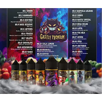 (DL) 100 Adet 30 ml Gastly Premium Toptan Likit