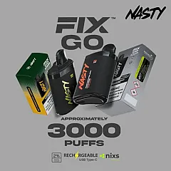 Nasty - Fix Go 3000 Puff Şarj Edilebilen Tek Kullanımlık Elektronik Sigara Satın Al - İndirimli Fiyat Nasty - Fix Go 3000 Puff Şarj Edilebilen Tek Kullanımlık Elektronik Sigara - En Uygun Fiyatlı Orijinal Ürün