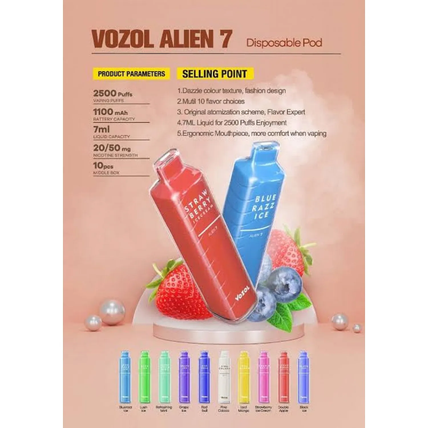 Vozol Alien 7 2500 Puff Tek Kullanımlık Elektronik Sigara - En Uygun Fiyatlı Orijinal Ürün