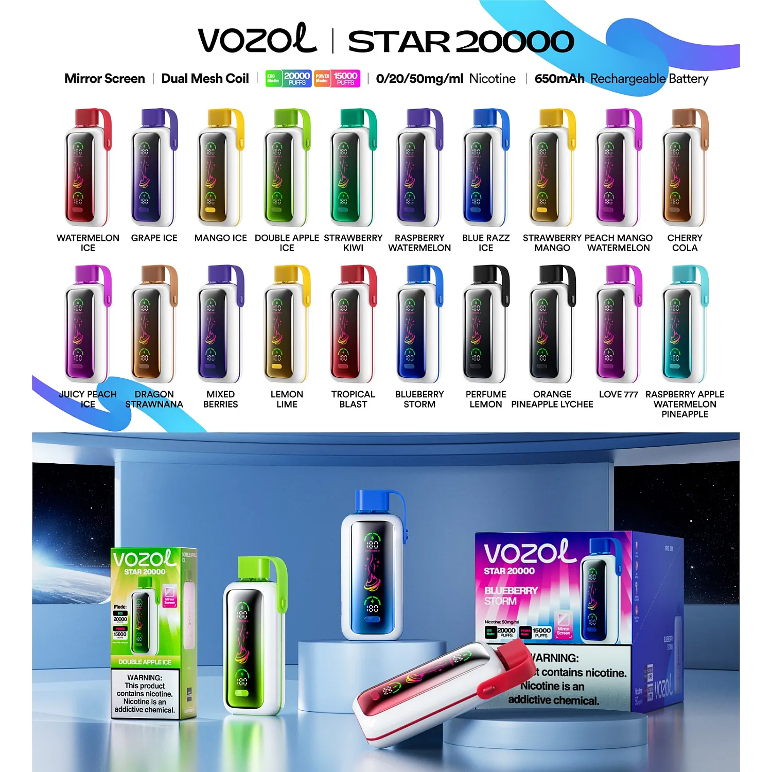 Vozol Star 20000 Puff Tek Kullanımlık Elektronik Sigara - En Uygun Fiyatlı Orijinal Ürün
