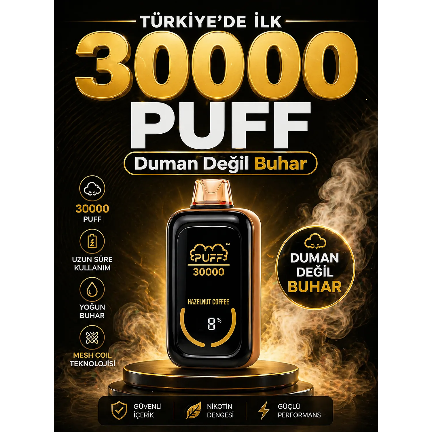 Puff - 30000 Puff Tek Kullanımlık Elektronik Sigara